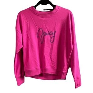 NWT Juicy Couture Sport graphic long sleeves pink crewneck sweatshirt. Small.